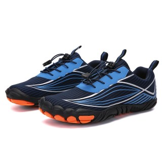 Blue and Black Aqua Shoes with Dynamic Lines