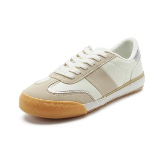 HEVA DDP – Casual Women’s Shoes with Suede Panel and Rubber Sole Gray White