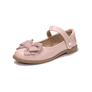 HEVA DDP – PU Kids Shoes with Bowknot Strap Design Pink