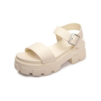 HEVA DDP – PU Platform Women’s Shoes with Bold Urban Style White