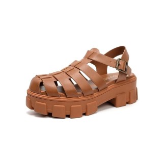 HEVA DDP – PU Summer Sandals with Chunky Fisherman Design Brown