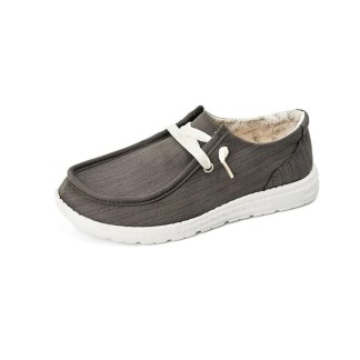 HEVA DDP – Washed Canvas Men’s Shoes with Elastic Slip-On Design Brown