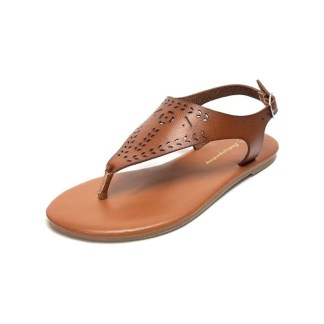HEVA DTD – Stylish Flip Flops with Cutout Strap Design Brown