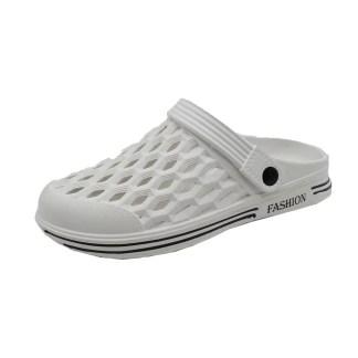 HEVA Men's Classic Flat Non-slip Soft Clogs Light Grey