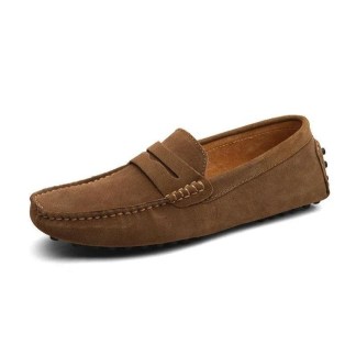 Suede mens casual shoes in khaki, perfect for Chinese casual shoes style.